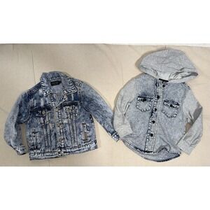 Lenox James Boys 3T Rad Tod 2T Denim Coat Shacket Shirt Jacket LOT Jean Hoodie